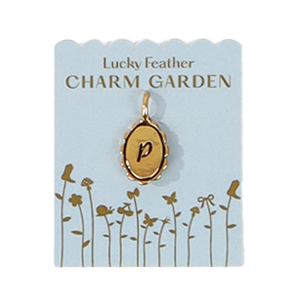Charm Garden - Scalloped Initial Charm - Gold - P