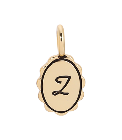 Gold charm with the letter 'Z'.