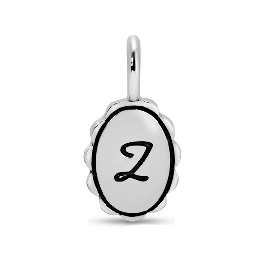 A silver pendant with the number '2' on a white oval.