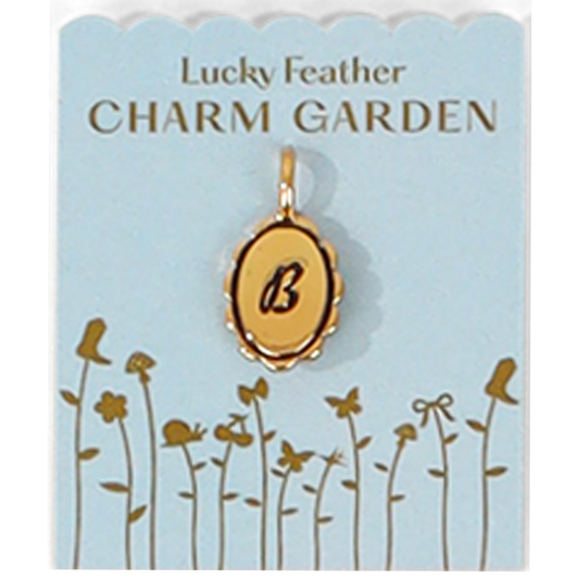 Charm Garden - Scalloped Initial Charm - Gold - B