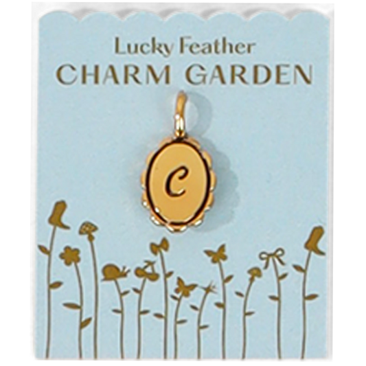 Charm Garden - Scalloped Initial Charm - Gold - C