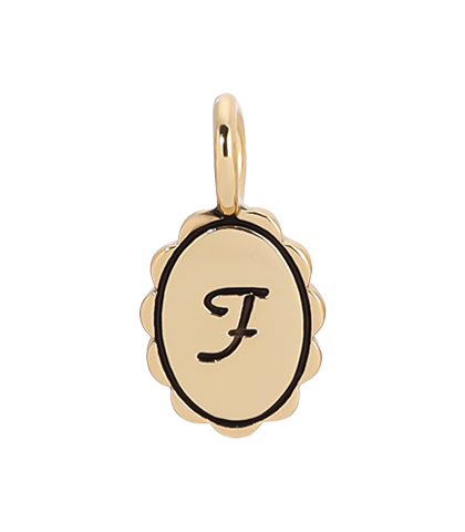 Charm Garden - Scalloped Initial Charm - Gold - F