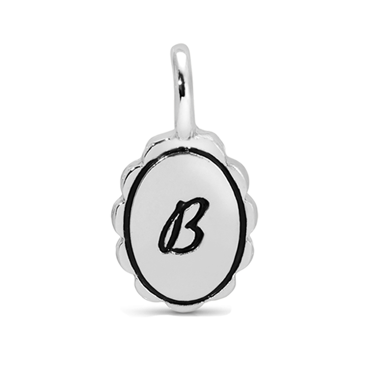 Charm Garden - Silver - Scalloped Initial Charm - B