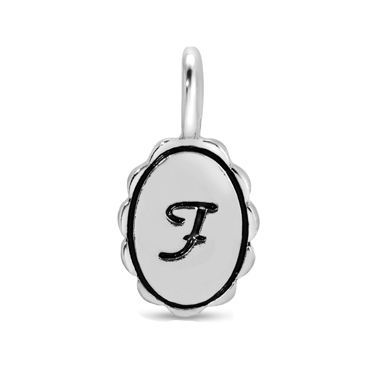 Charm Garden - Silver - Scalloped Initial Charm - F