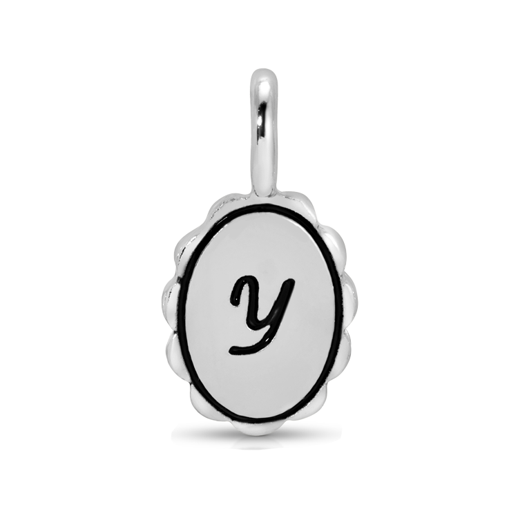 Charm Garden - Silver - Scalloped Initial Charm - Y