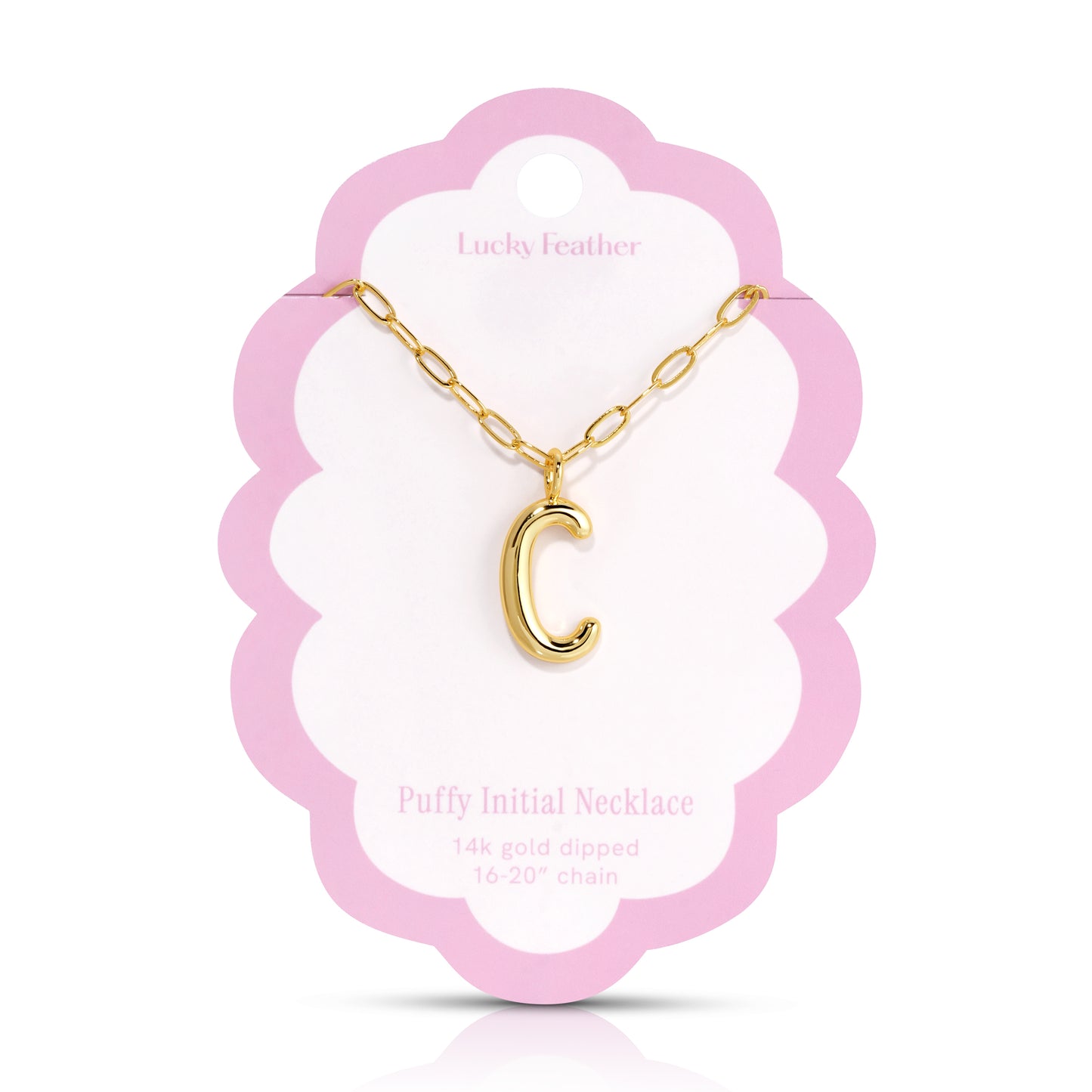 Puffy Initial Necklace
