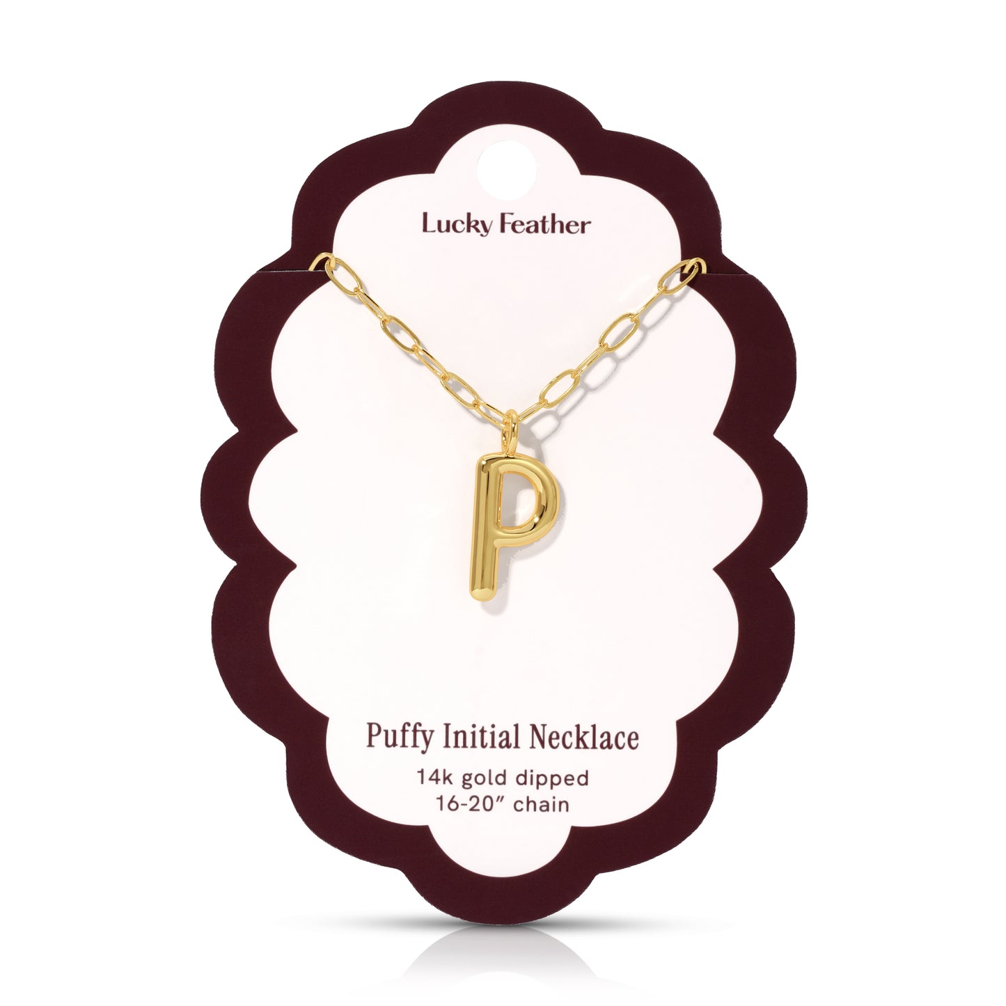 Puffy Initial Necklace