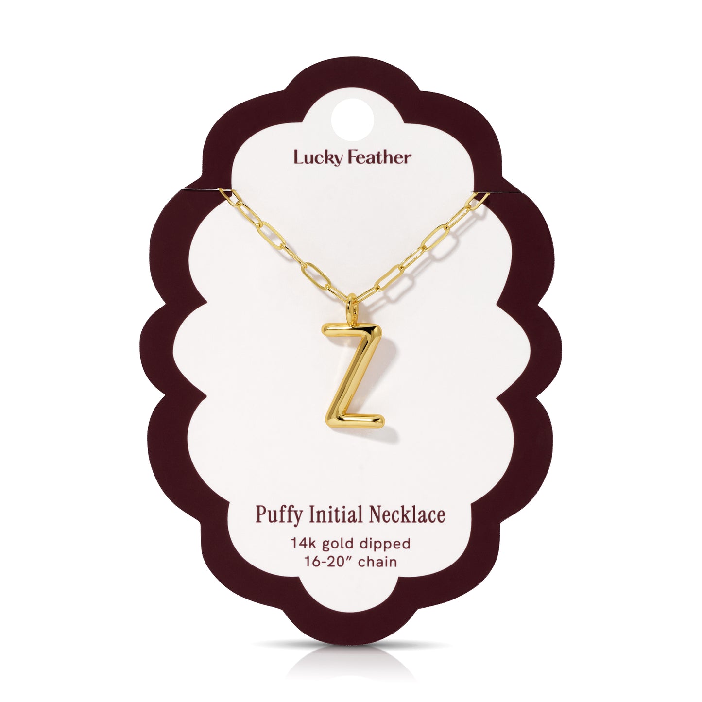 Puffy Initial Necklace