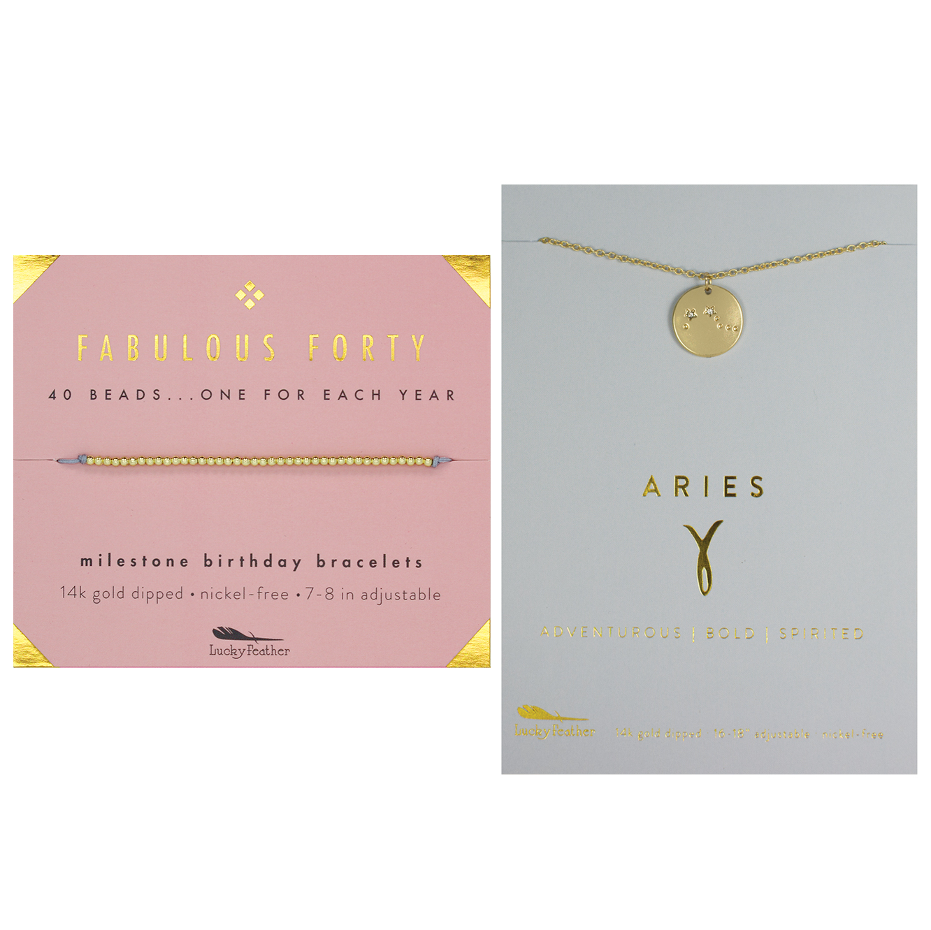 Milestone Birthday Bundle - 40th Birthday Bracelet & Zodiac Necklace