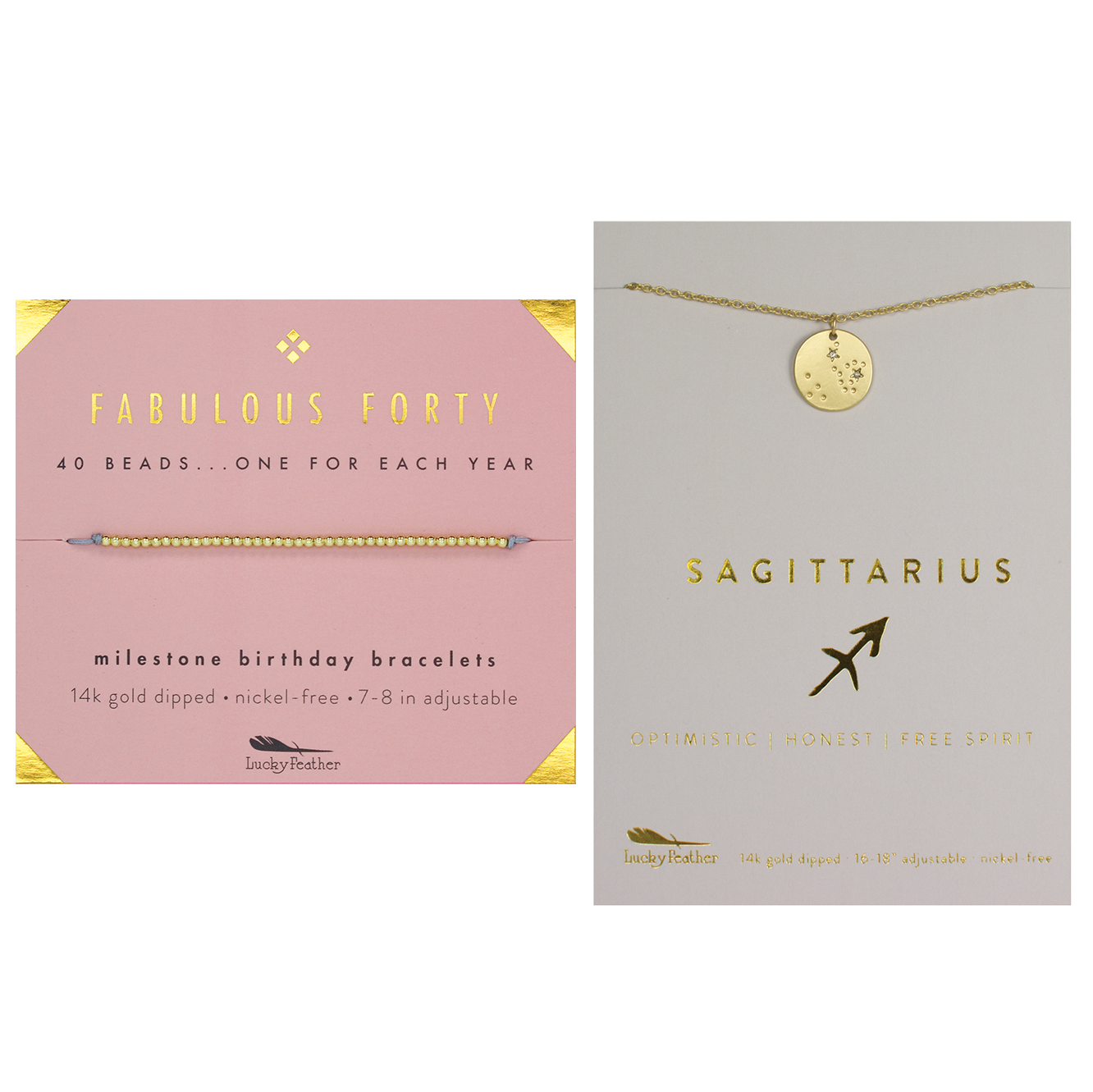 Milestone Birthday Bundle - 40th Birthday Bracelet & Zodiac Necklace