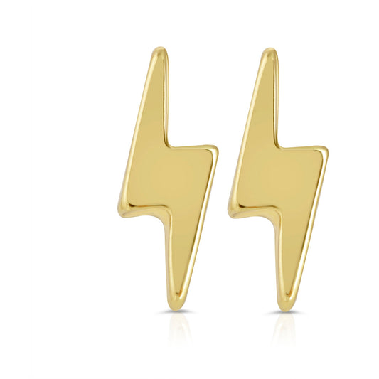 You are Electric - Gold Bolt Earrings